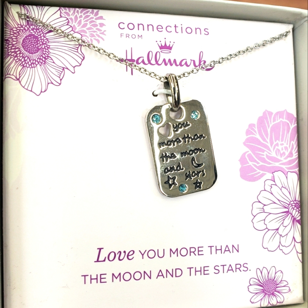Love You More Than The Moon 🌙 & Stars 🌟 Pendant
